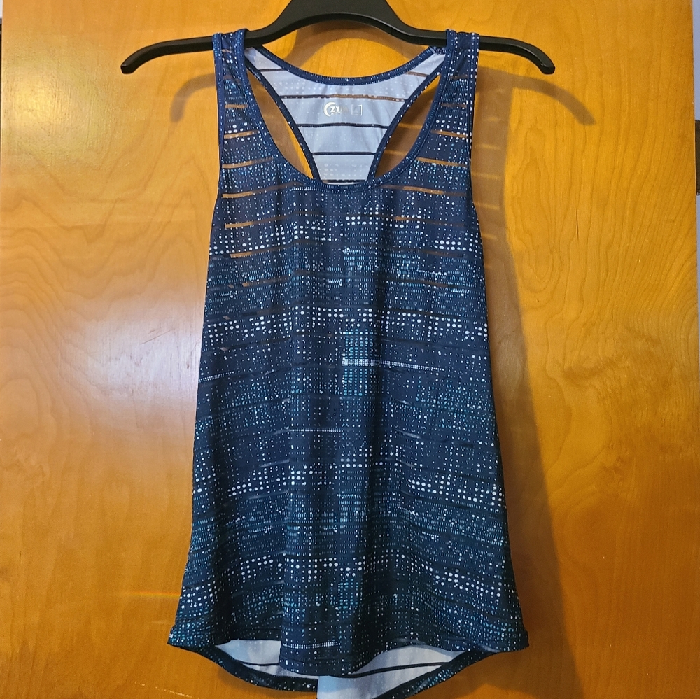 ZYIA Night Sky Havana Blue Active Racerback Top Size Large